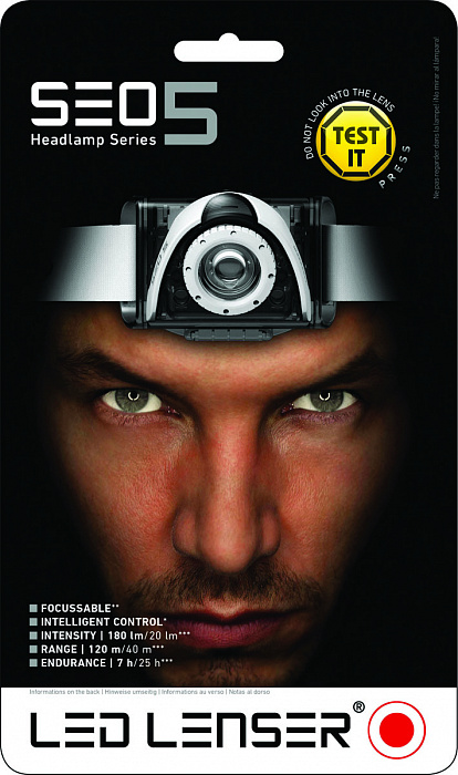 Led Lenser Seo5 Head Torch (6005) - налобный фонарь (Grey) купить в интернет-магазине icover