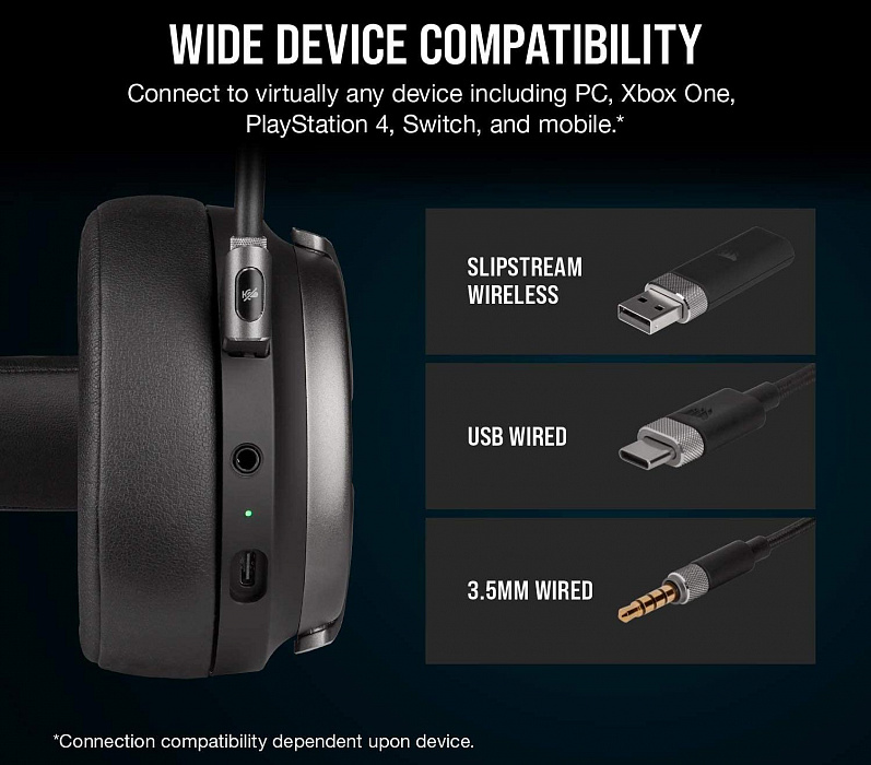 Игровая гарнитура Corsair Gaming Virtuoso RGB Wireless CA-9011180-EU (Gunmetal) купить в интернет-магазине icover