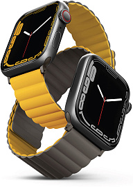 Ремешок Uniq Revix reversible Magnetic (45MM-REVMUSKAK) для Apple Watch 42/44/45 mm (Mustard/Khaki) купить в интернет-магазине icover