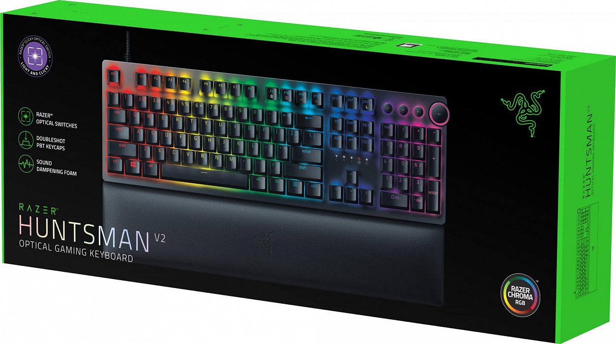 Игровая клавиатура Razer Huntsman V2 Purple Switch RZ03-03931300-R3R1 (Black) купить в интернет-магазине icover
