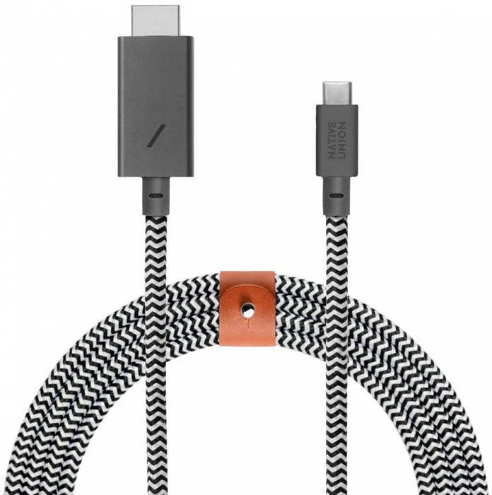Кабель Native Union (BELT-C-HDMI-ZEB-3) USB-C to HDMI 3m (Zebra) купить в интернет-магазине icover
