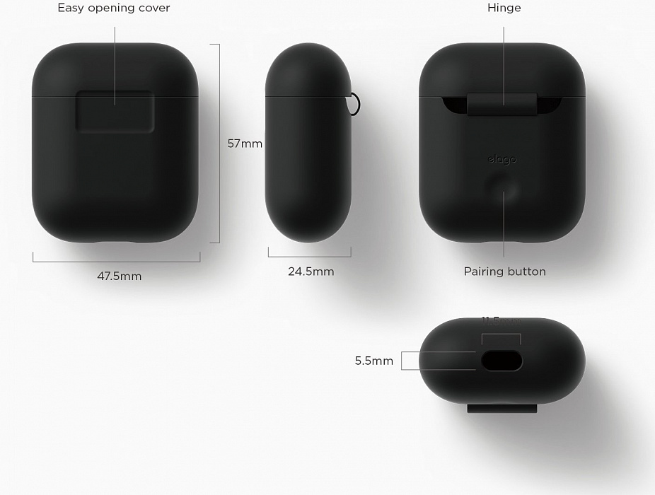 Чехол Elago Silicone Case (EAPSC-BK) для AirPods (Black) купить в интернет-магазине icover