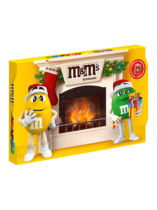 Сладкий подарок M&M's & Friends на Новый Год, набор конфет M&M's, Snickers, Twix, Bounty, Milky Way, Skittles с сюрпризом внутри (2 х 293 г.) купить в интернет-магазине icover