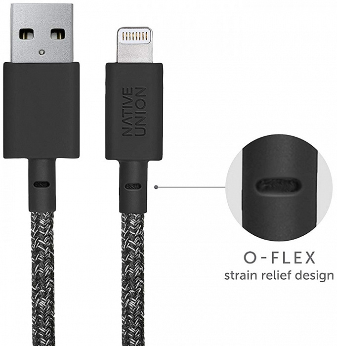 Кабель для iPhone, iPad Native Union Belt Cable (BELT-KV-L-CS-BLK-3) USB to Lightning 3m (Space Black) купить в интернет-магазине icover