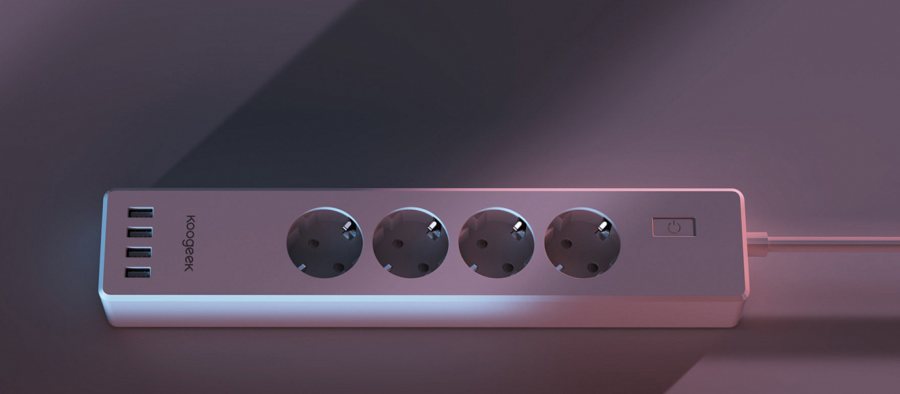 Умный сетевой фильтр Koogeek Wi-Fi Smart Power Strip Surge Protector KLOE4 (White) купить в интернет-магазине icover