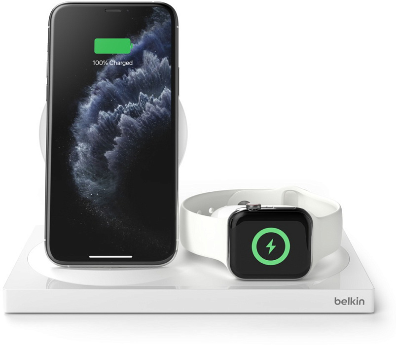 Беспроводное зарядное устройство Belkin 3-in-1 Wireless Charger Special Edition (WIZ004vfWH-APL) для iPhone, AirPods и Apple Watch (White) купить в интернет-магазине icover