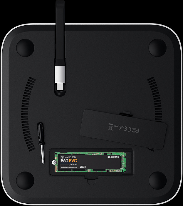 Док-станция Satechi Stand & Hub (ST-MMSHS) для Mac Mini M1 2020 (Silver) купить в интернет-магазине icover