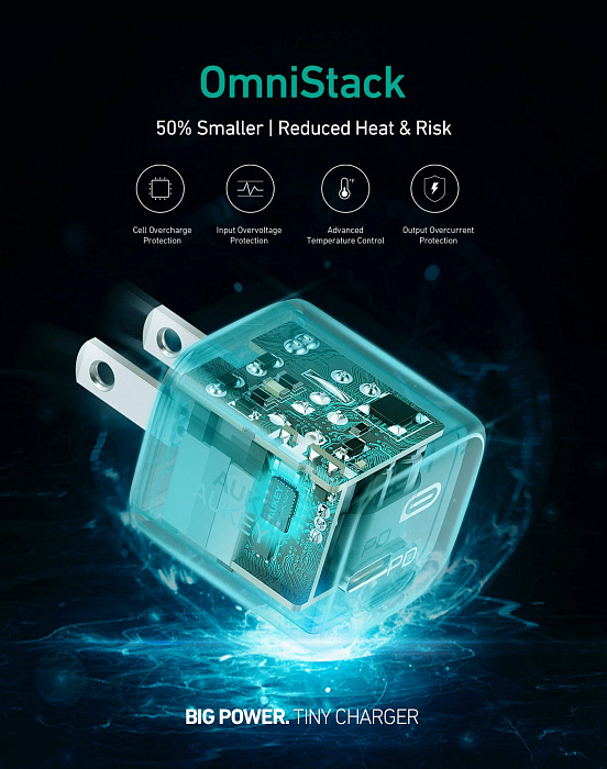 Cетевое зарядное устройство Aukey Omnia Mini 20W PD USB-C PA-B1 (White) купить в интернет-магазине icover