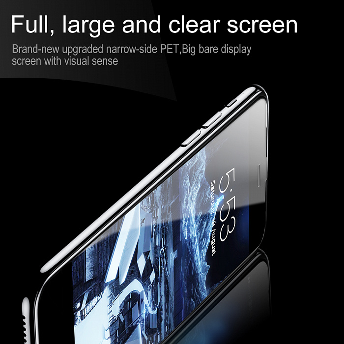 Защитное стекло Baseus PET Soft Edge Tempered Glass Film (SGAPIPH7SP-ZD01) для iPhone 6/6S/7/8 Plus (Black) купить в интернет-магазине icover