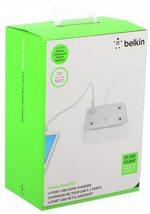 Сетевое зарядное устройство Belkin Family RockStar F8M990vfWHT (White) купить в интернет-магазине icover