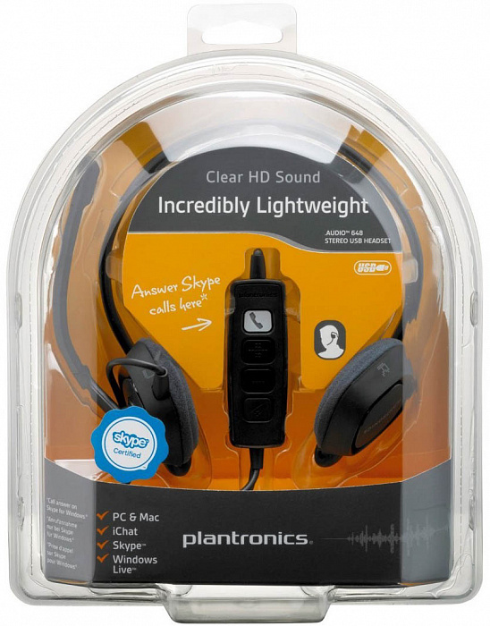 Plantronics Audio 648 USB - компьютерная гарнитура (Black) купить в интернет-магазине icover