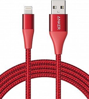 Кабель для iPhone, iPad Anker PowerLine+ II Lightning Cable 0.9 м (Red)