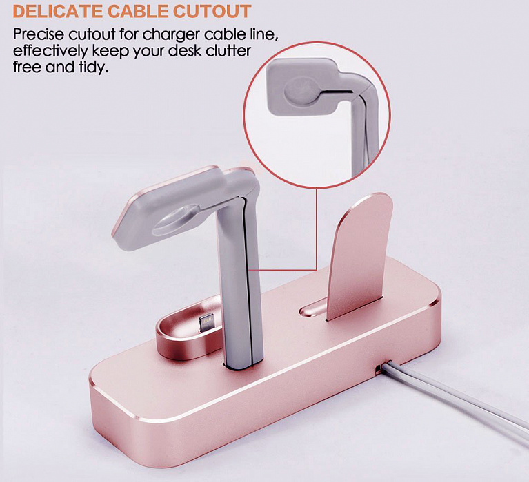 Док-станция COTEetCI Base19 (CS7201-MRG) для Apple Watch/iPhone/AirPods (Rose Gold) купить в интернет-магазине icover