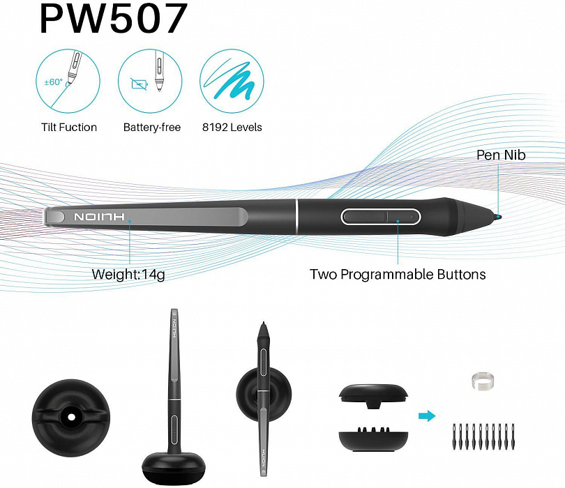 Графический планшет Huion Kamvas GT-133 Pro 13.3" (Black) купить в интернет-магазине icover