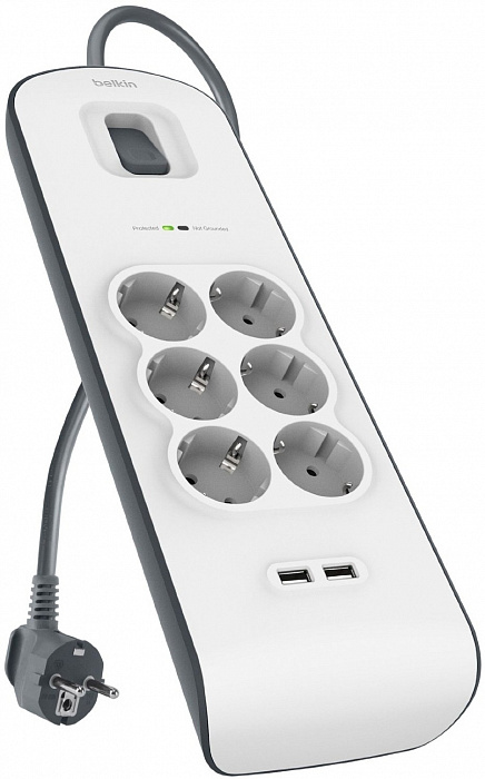 Сетевой фильтр Belkin Surge Protectors BSV604vf2M (White) купить в интернет-магазине icover