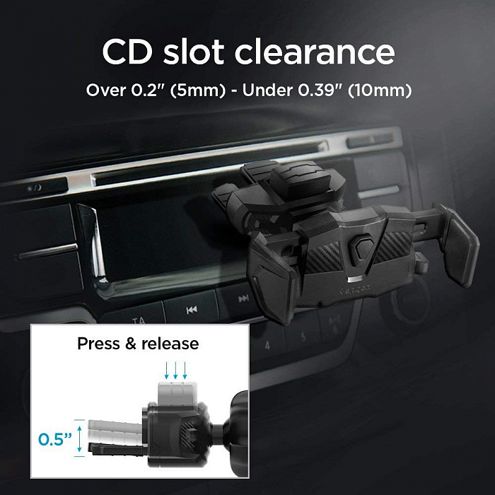 Держатель Spigen Kuel TMS24 One Tap CD Slot Car Mount для смартфонов (Black) купить в интернет-магазине icover