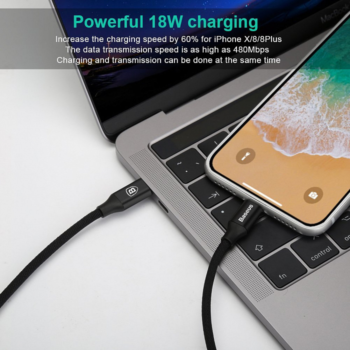 Кабель для iPod, iPhone, iPad Baseus Yiven Series 1m USB-C/Lightning (Black) купить в интернет-магазине icover