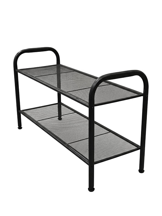 Обувница Ridberg узкая металлическая 2 полки (Black) купить в интернет-магазине icover