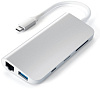 USB-концентратор Satechi Aluminum Type-C Multimedia Adapter ST-TCMM8PAS (Silver) купить в интернет-магазине icover