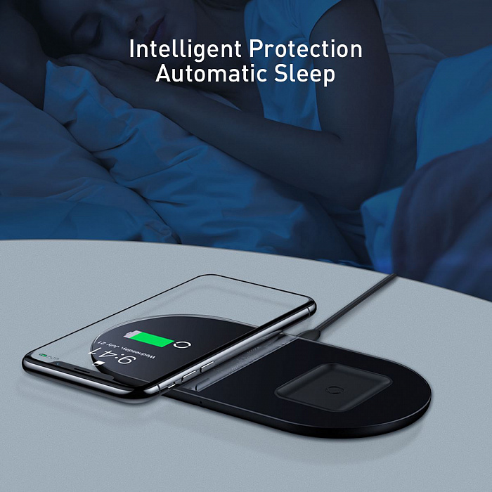 Беспроводное зарядное устройство Baseus Simple 2in1 WXJK-01 (Black) купить в интернет-магазине icover