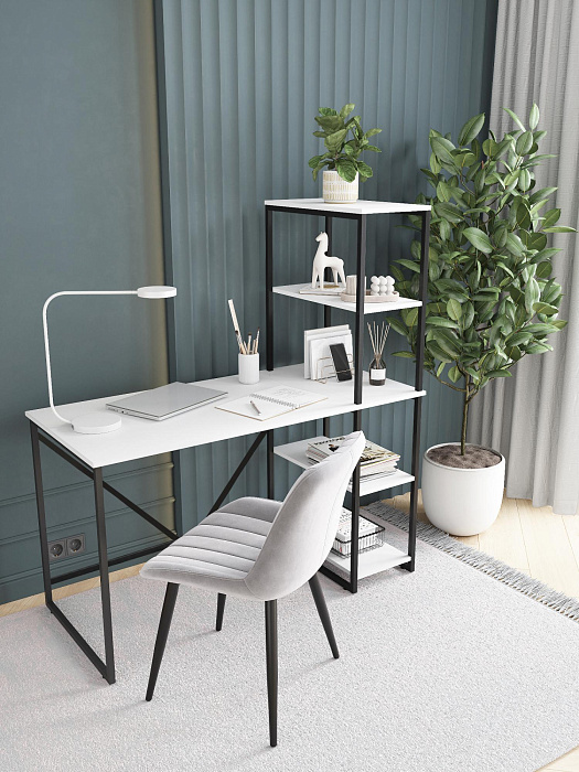 Стол-стеллаж лофт RIDBERG MEMPHIS NEW (White/Black) купить в интернет-магазине icover