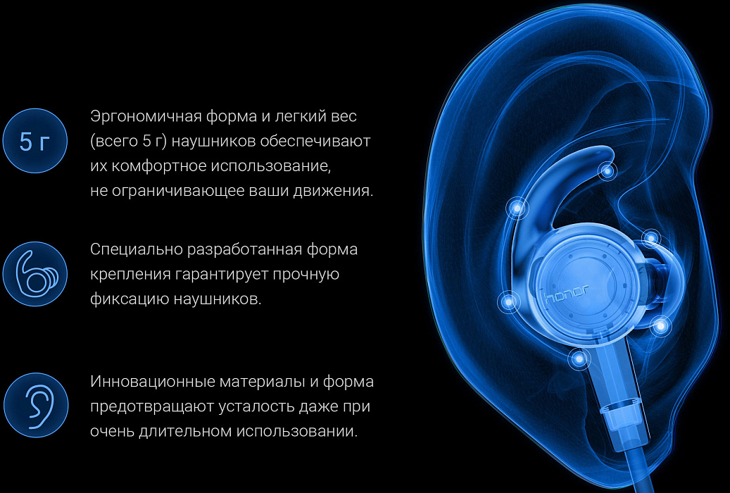 Bluetooth-наушники с микрофоном Honor Sport AM61 (Black) купить в интернет-магазине icover