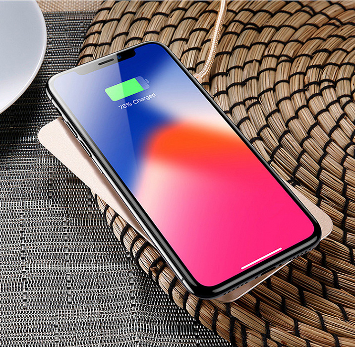 Беспроводное зарядное устройство Baseus (WXHSD-0V) для iPhone X (Gold) купить в интернет-магазине icover