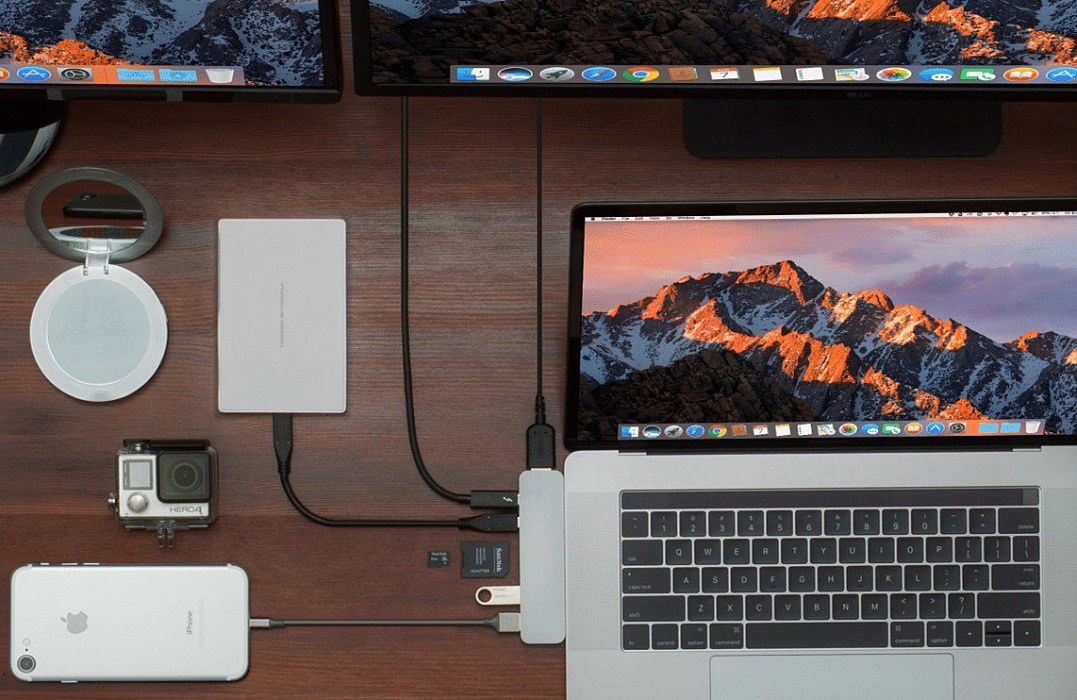 USB-концентратор HyperDrive Duo (GN28B) для MacBook Pro 2016/2017 (Space Gray) купить в интернет-магазине icover