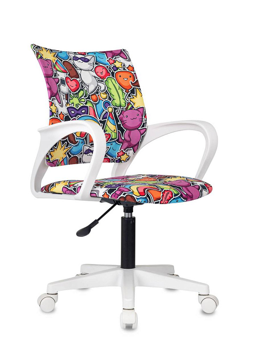 Кресло компьютерное детское Domfy DK X-ROOM сетка/ткань/пластик (White/Mascarade) купить в интернет-магазине icover