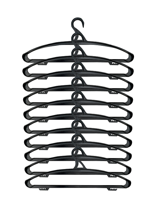 Вешалка-плечики для одежды Ridberg ПВ-02 20 шт (Black) купить в интернет-магазине icover