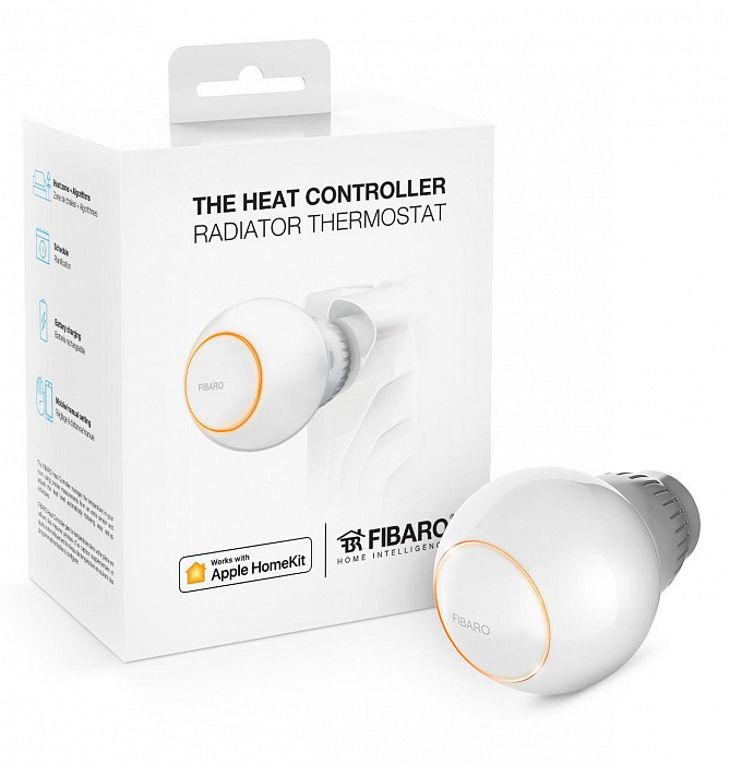 Радиаторный термостат Fibaro Heat Controller для Apple HomeKit (White) купить в интернет-магазине icover