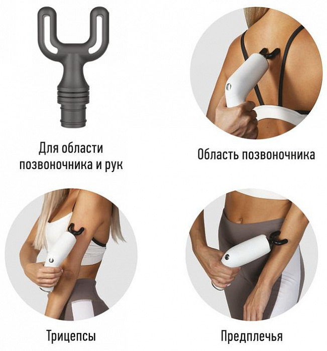 Перкуссионный массажер Yamaguchi Massage Gun PRO (White) купить в интернет-магазине icover