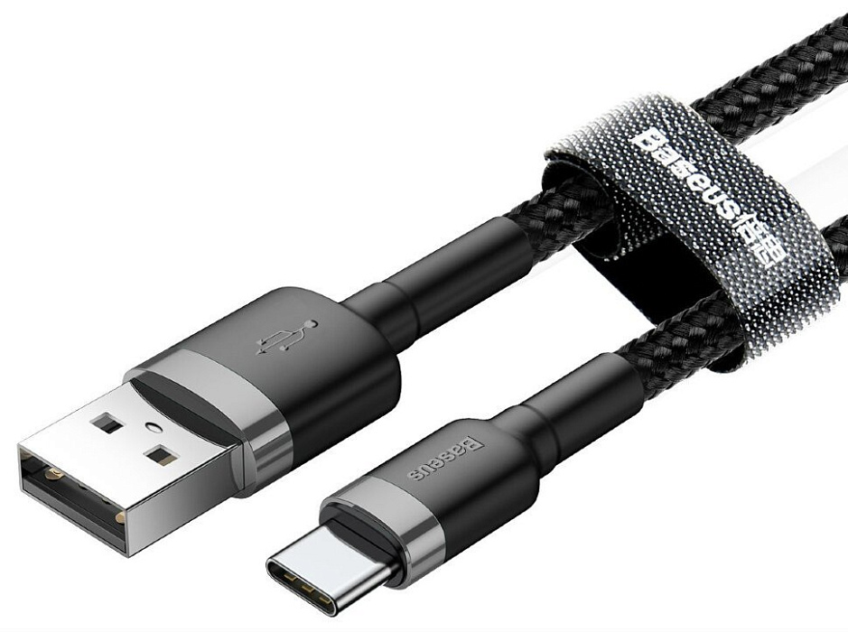 Кабель Baseus Cafule Series USB/USB-C 2m CATKLF-CG1 (Gray/Black) купить в интернет-магазине icover
