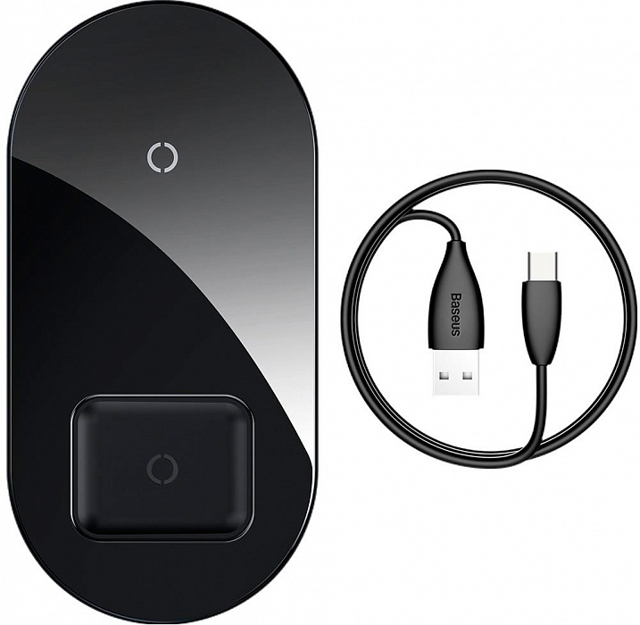 Беспроводное зарядное устройство Baseus Simple 2in1 WXJK-01 (Black) купить в интернет-магазине icover