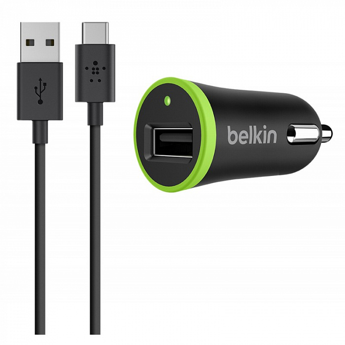 Автомобильное зарядное устройство Belkin Cable with Universal Car Charger USB-C to USB-A F7U002bt06-BLK (Black) купить в интернет-магазине icover