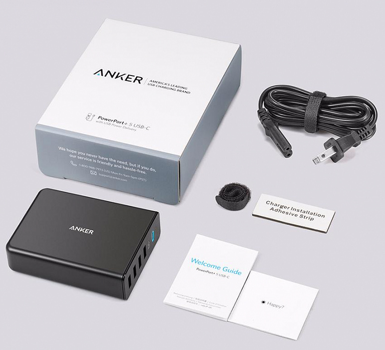 Сетевое зарядное устройство Anker PowerPort+ 5 USB-C A2053L11 (Black) купить в интернет-магазине icover