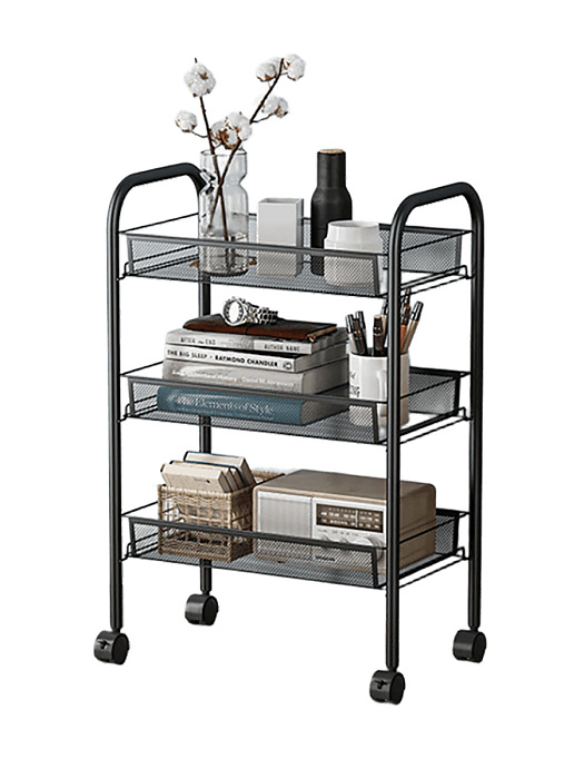 Этажерка узкая Ridberg 2.0 3-х ярусная (Black) купить в интернет-магазине icover