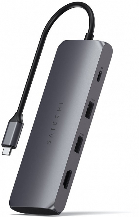 Хаб Satechi USB-C Hybrid Multiport Adapter ST-UCHSEM (Space Gray) купить в интернет-магазине icover