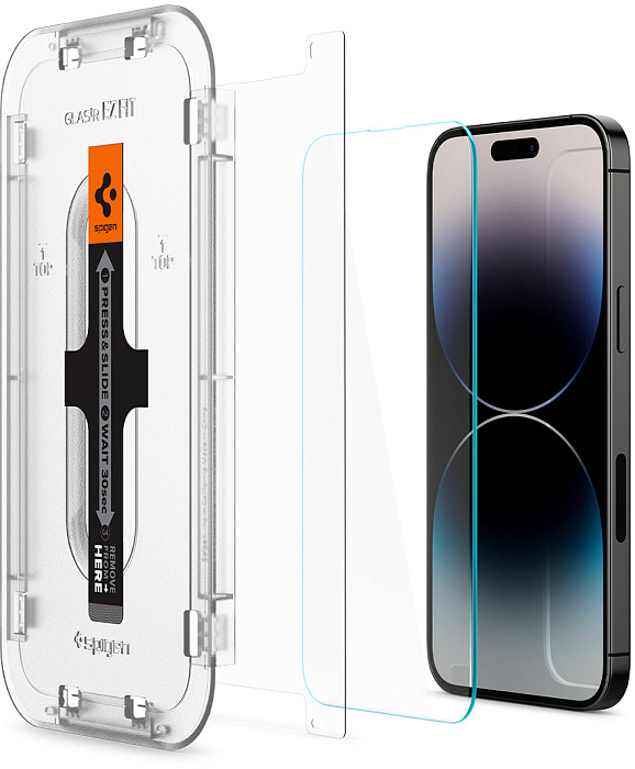 Защитное стекло Spigen Glas.tR EZ Fit 2 Pack (AGL05214) для iPhone 14 Pro (Transparency) купить в интернет-магазине icover