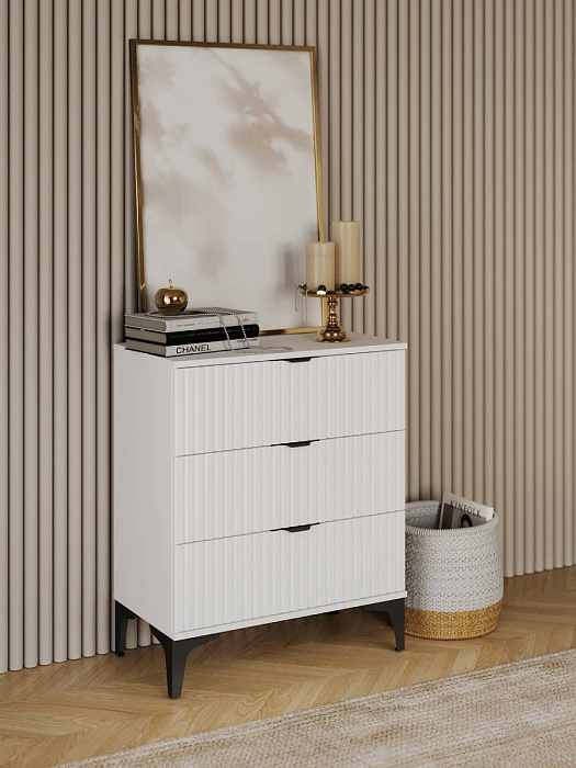 Комод RIDBERG ANDRE 3Я (White/Black) купить в интернет-магазине icover