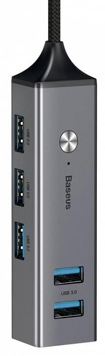 Хаб Baseus Cube USB to 3xUSB 3.0+2xUSB 2.0 CAHUB-C0G (Dark Grey) купить в интернет-магазине icover