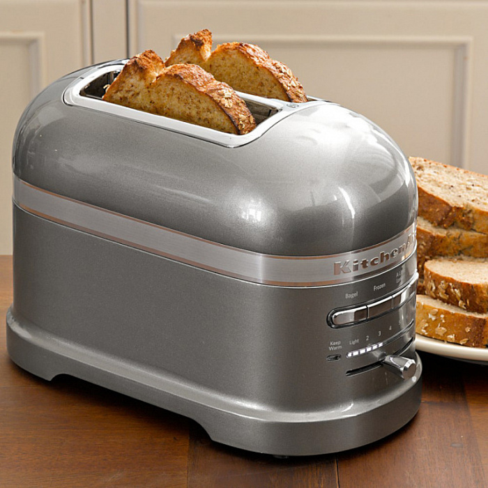 Тостер на 2 хлебца KitchenAid Artisan 2-Slice Automatic Toaster 5KMT2204EMS (Medallion Silver) купить в интернет-магазине icover