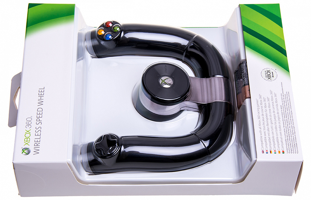 Microsoft Xbox 360 Wireless Steering Wheel (2ZJ-00003) - беспроводной руль для Xbox 360 (Black) купить в интернет-магазине icover