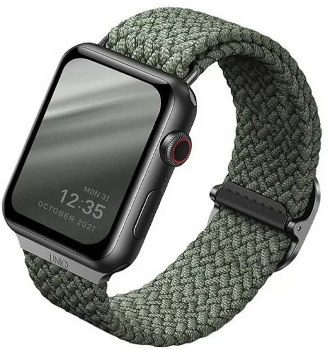 Ремешок Uniq Aspen Strap Braided (44MM-ASPGRN) для Apple Watch 45/44/42 mm (Green) купить в интернет-магазине icover