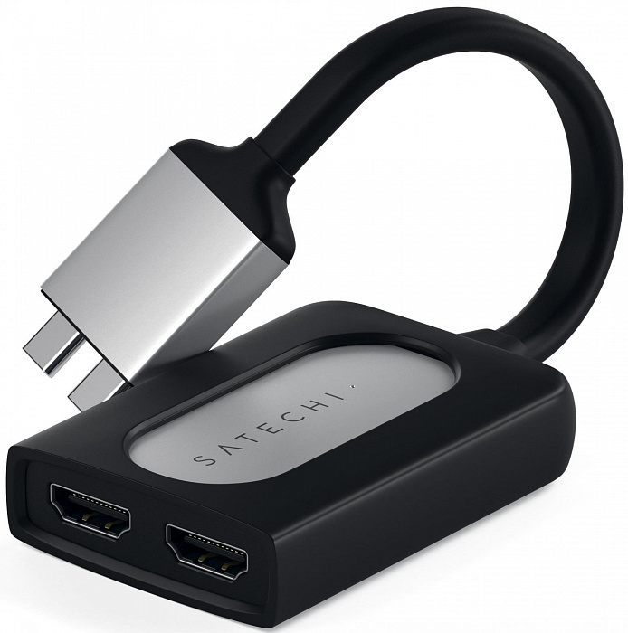 Адаптер Satechi Type-C Dual HDMI Adapter ST-TCDHAS (Silver) купить в интернет-магазине icover