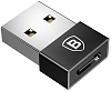Переходник Baseus Exquisite USB Male to Type-C Female Adapter Converter CATJQ-A01 (Black) купить в интернет-магазине icover