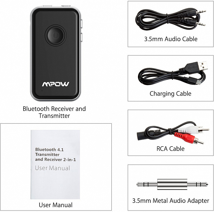 Bluetooth-ресивер Mpow MPBH045AB (Black) купить в интернет-магазине icover