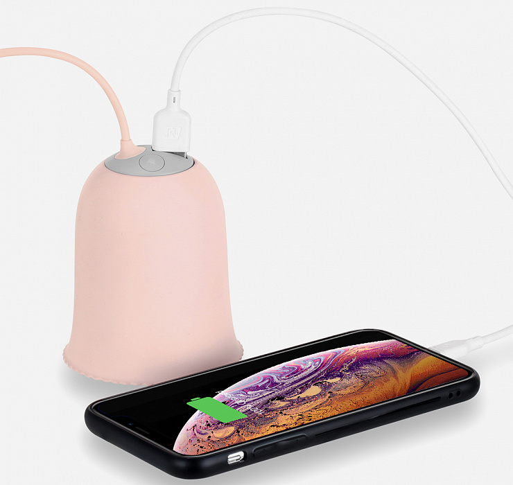 Беспроводной светильник - грелка Momax iWarmer Bell-Lamp External Battery Pack с функцией зарядки (Pink) купить в интернет-магазине icover