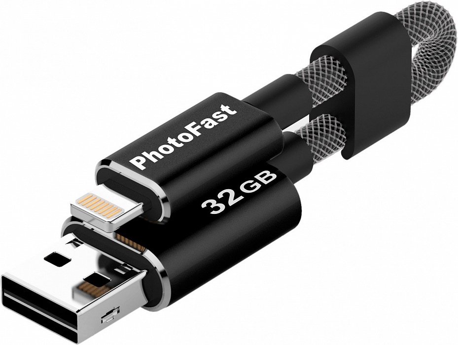 Флеш-накопитель PhotoFast MemoriesCable GEN3 32Gb USB-C адаптер (Black) купить в интернет-магазине icover