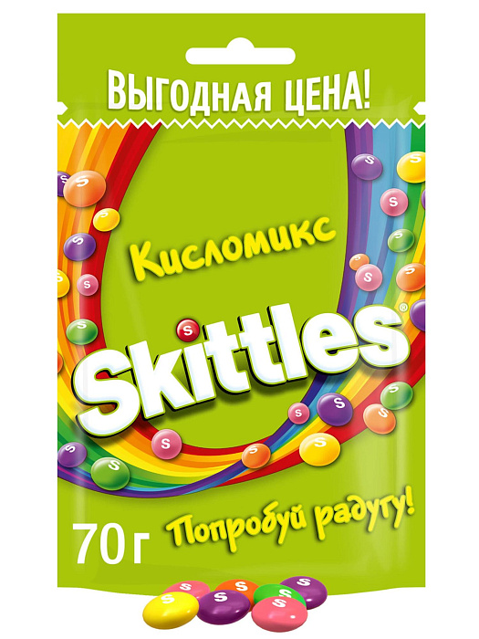 Конфеты Skittles Фрукты (70 г.), КислоМикс (70 г.), 2 в 1 (70 г.)  купить в интернет-магазине icover